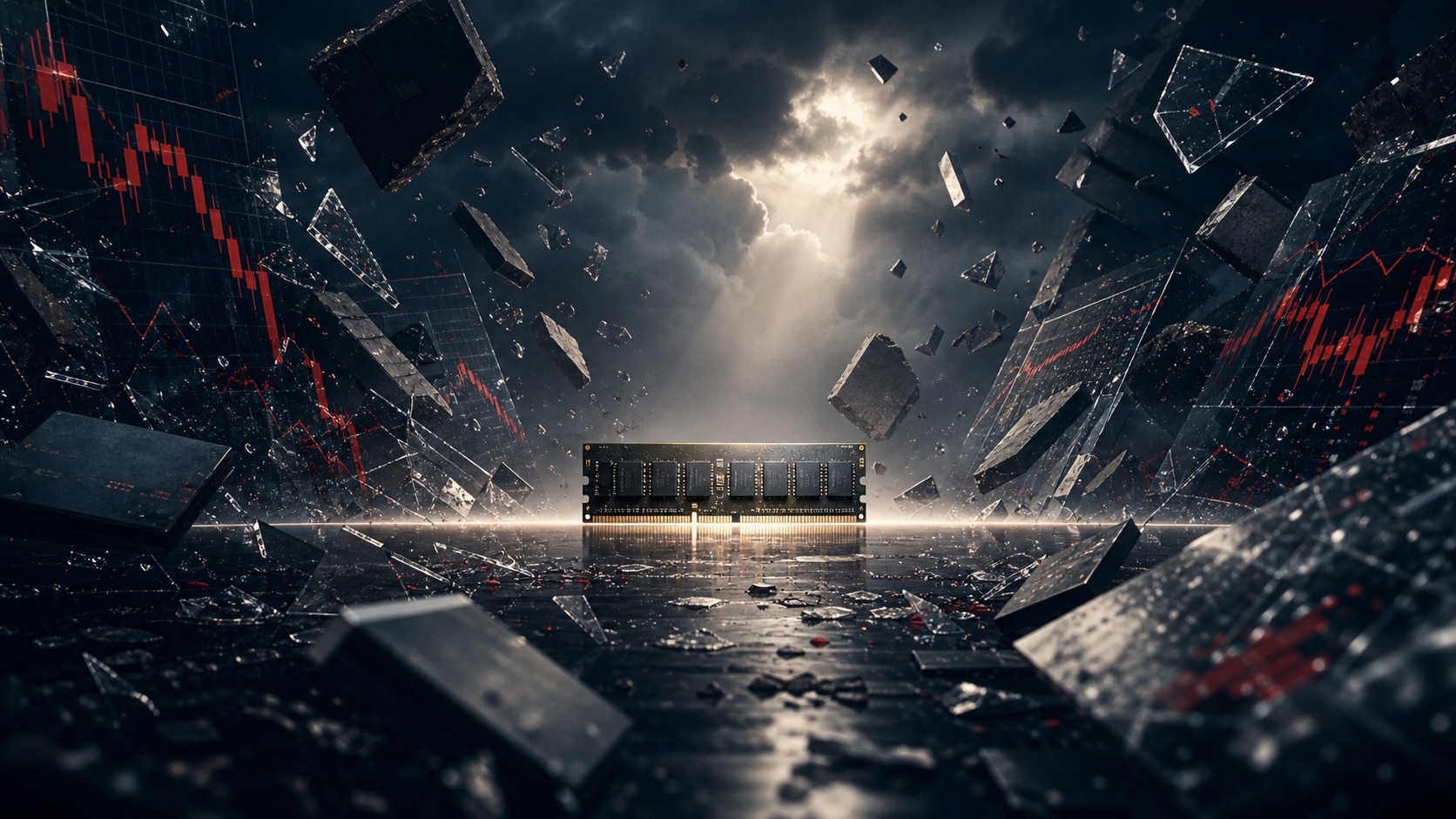 An intact memory module at the center of a collapsing semiconductor market